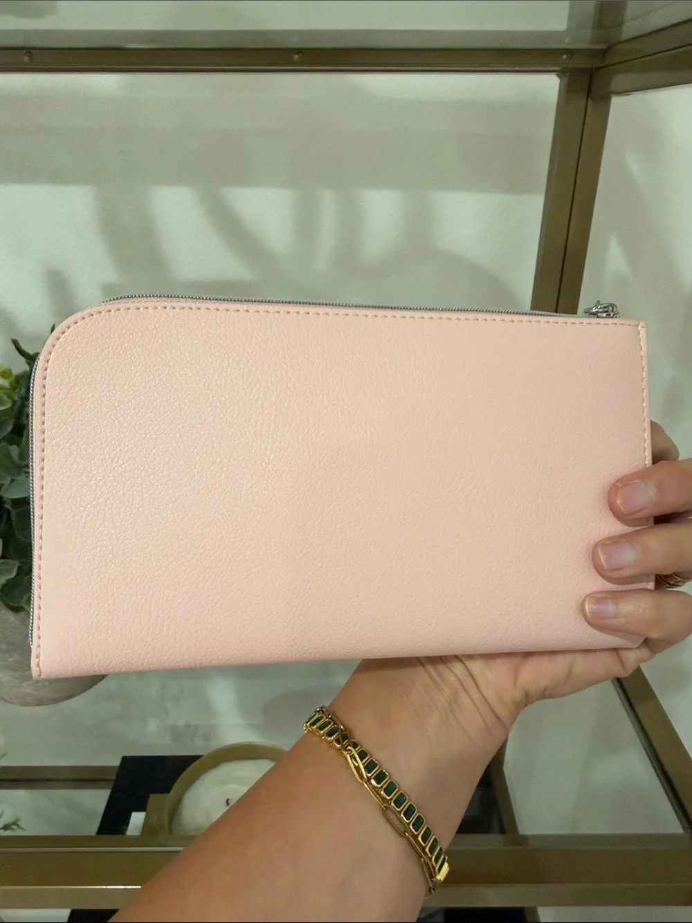 Dior Blush Pink Embossed Leather Pouch